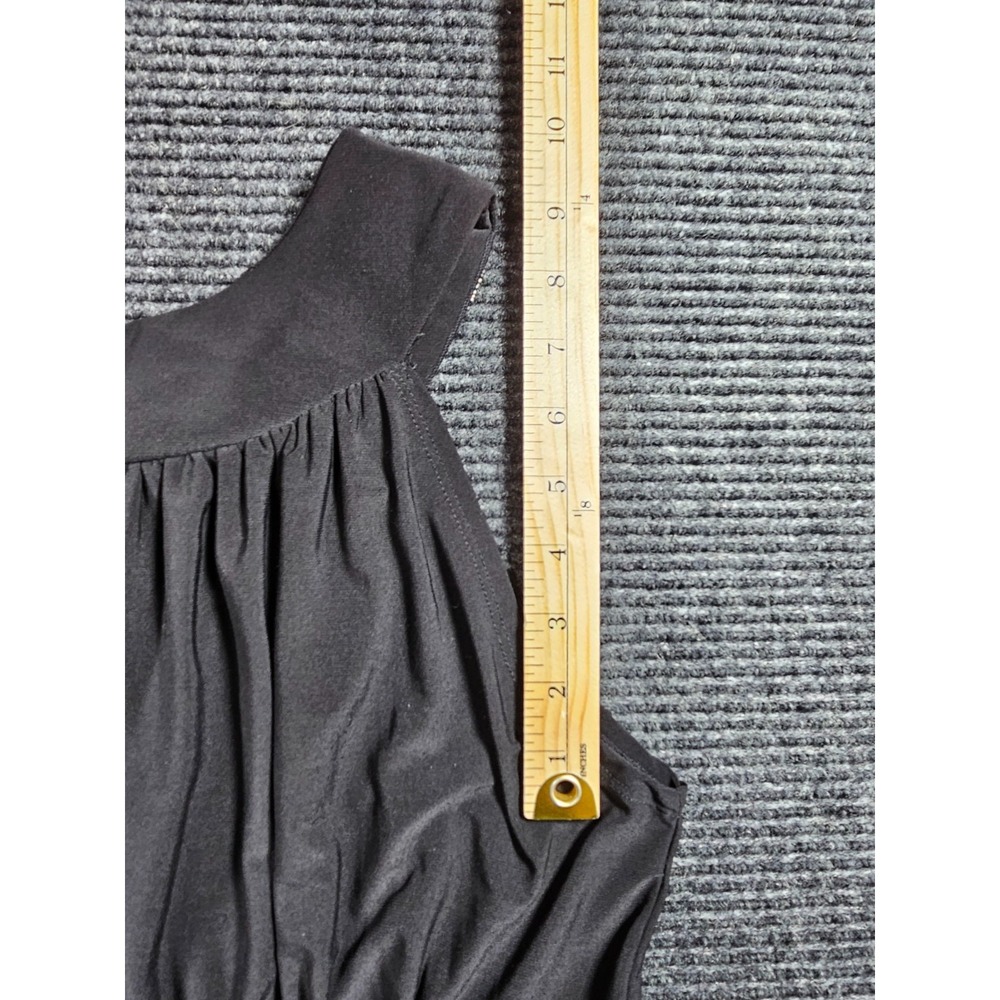 Haani A Line Dress Womens 1X Black Stretch Sleeveless Pleated Beaded Embellished - Picture 15 of 16